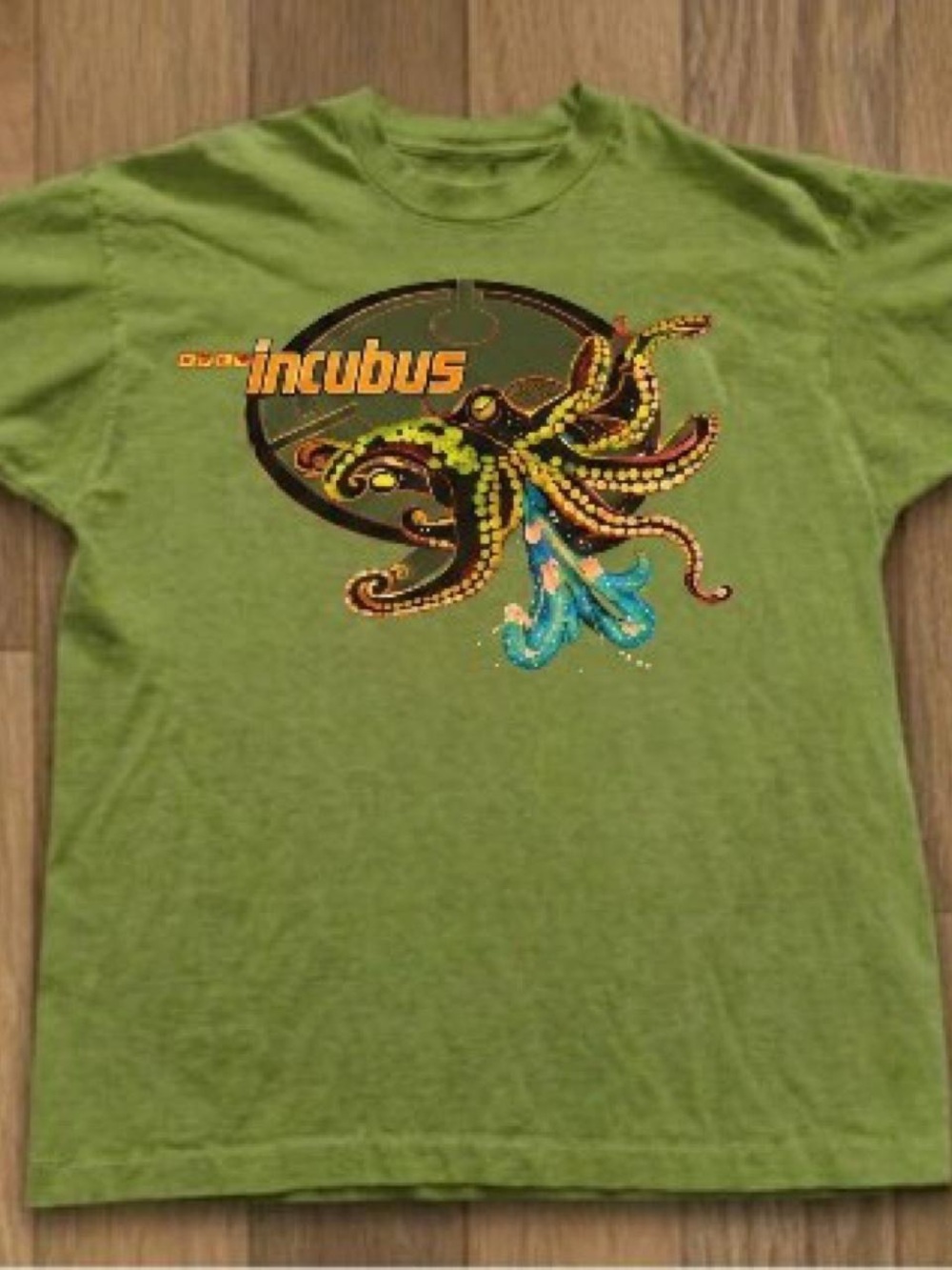 Gildan Green Short-Sleeve Tee with Octopus Graphic